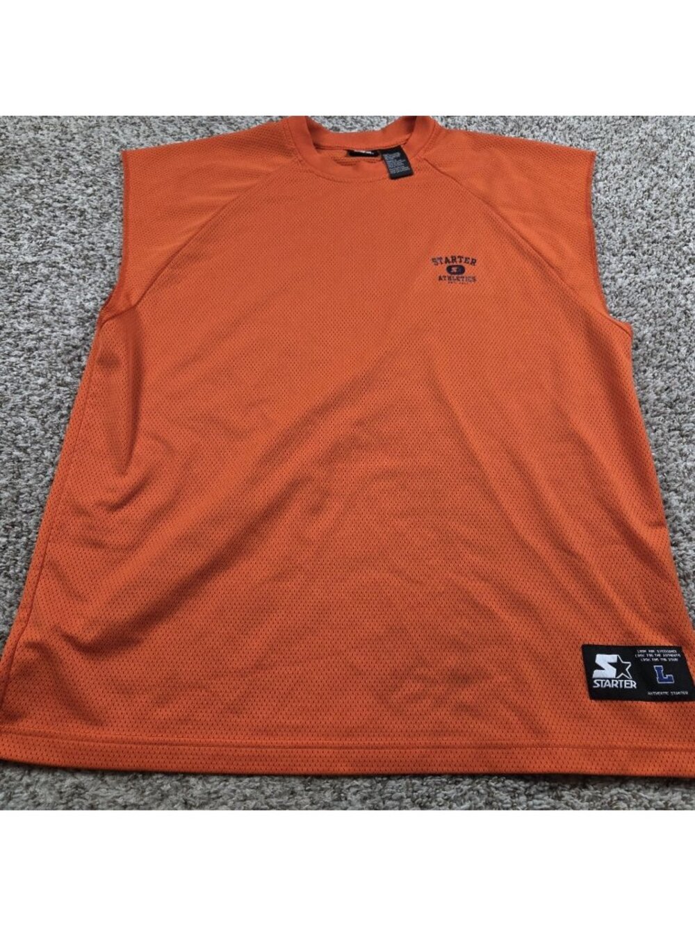 Starter Tank Top Jersey Mens Large Blue Orange Sleeveless Retro Athletic